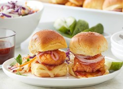 BBQ Popcorn Chicken Sliders