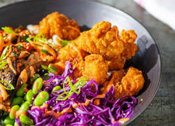 Curry Chicken Rice Bowl with Gochujang Dressing